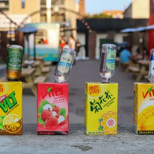 Drink specials - box tails - at the Tiki Bar