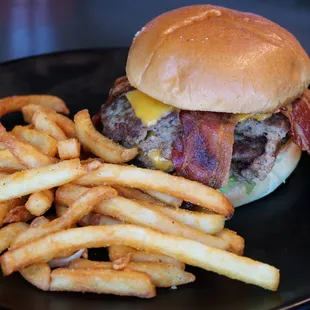 Smash burger and fries