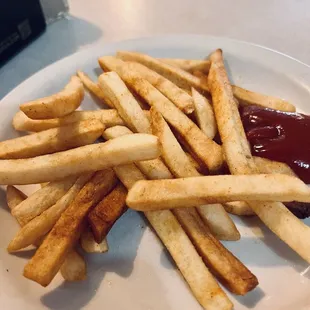 Side of fries with the Lasagna Entree