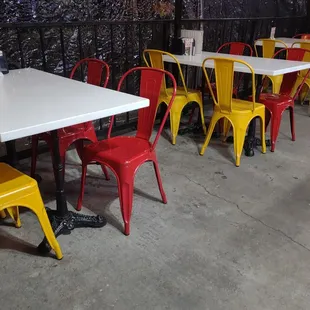 Partial view of the outdoor patio seating