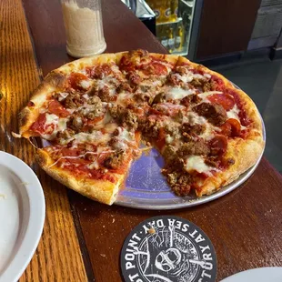 This is the meat lovers pizza