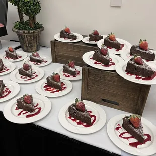 Abundance of Flourless Chocolate Cake at The City Club of San Francisco.