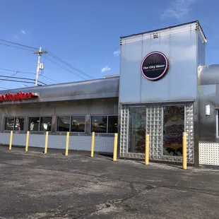 the front of the restaurant