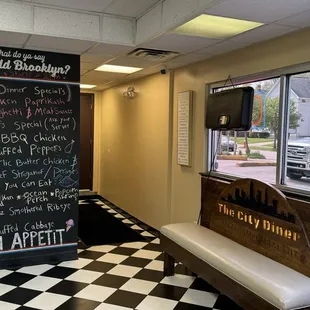 The City Diner - interior, bench CLE, OH.  4/18/24