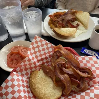 2 Eggs, Breakfast Meat, Hash Browns or Country Fries & Toast