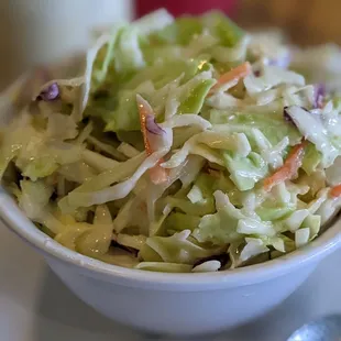 a bowl of coleslaw