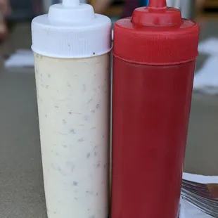 Ketchup AND tartar sauce. I&apos;ve never been given a bottle of tartar sauce before and that&apos;s friggin awesome.