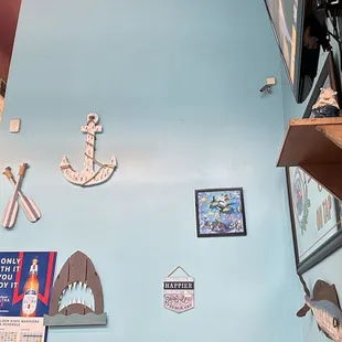 a variety of items on the wall