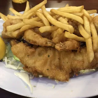 3 Prawns, 4 Scallops and Fish Combo Platter