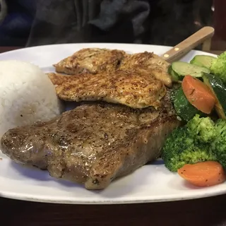 New York Steak and Chicken Breasts