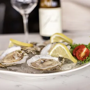 a plate of oysters