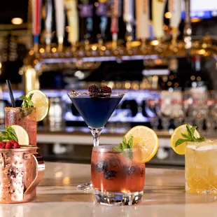 a variety of cocktails
