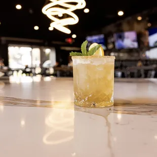 a cocktail on the bar