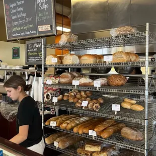 Look at all the freshly baked breads and goods!!!