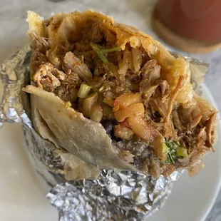 Super Burrito w/ Al pastor &amp; black beans (next time I'll add extra cheese) so bomb! 5/5