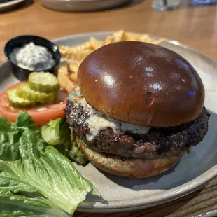 Motherload Burger with French fries