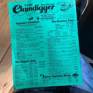 menu