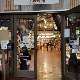 the entrance to the bookstore