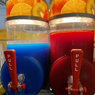 Blue Raspberry and Fruit Punch Slushies