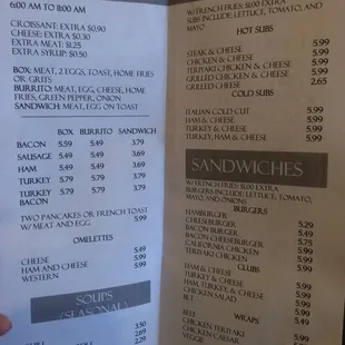 Menu- basics. They have more stuff too