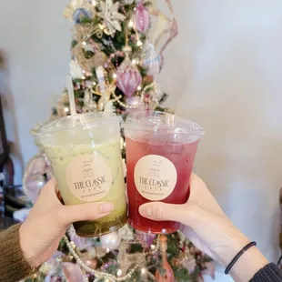 Strawberry matcha latte and Ruby ade