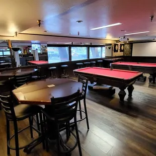 Inside - one of several pool rooms