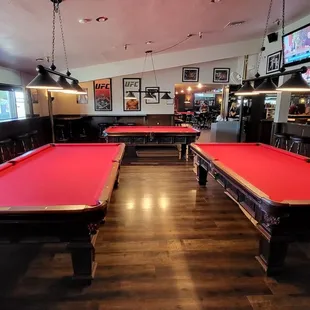 Inside - one of several pool rooms