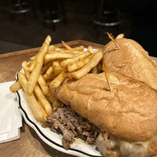 Tri tip sandwich with fries
