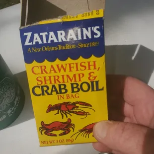 a box of crab boil