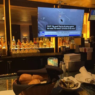a bar with a television