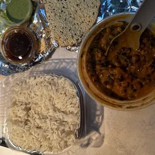 The complete Togo order with the Dal Makhani.