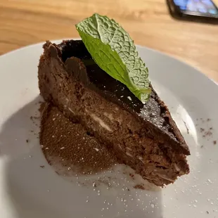 Chocolate cheesecake--terrible texture, and flavor was lackluster