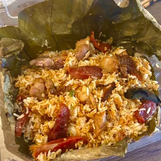 Spareribs with Preserved Chinese Sausage over clay pot rice