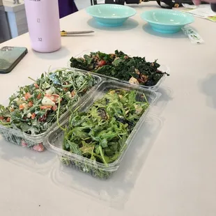 Here are 3 of the available salads. There are more!