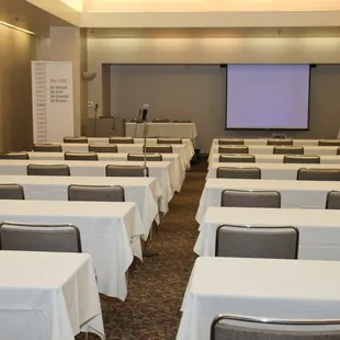 Meeting rooms include screen and set up