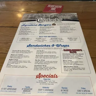 menu