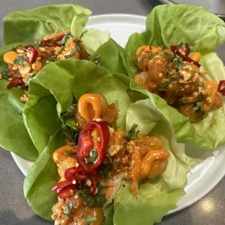 Rock Shrimp Lettuce Cups