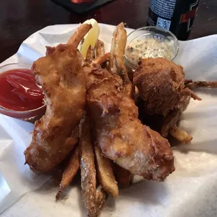 Fish and chips. Cod. Delicious.