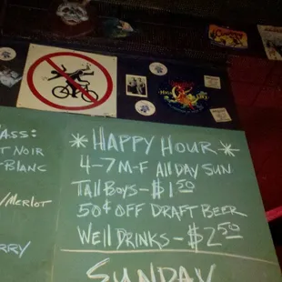 a chalk board with a list of drinks