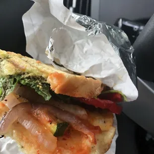 the inside of a sandwich