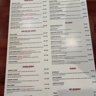menu