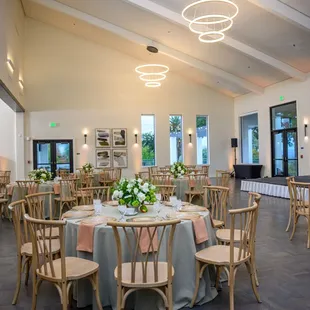 Newly remodeled Ballroom Rentals provided by Pleasanton Rentals, Florals by The Flowerhouse, Photography by Adam J. Clark Photography