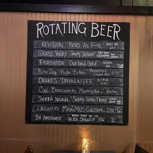 Rotating beers
