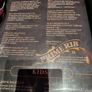 menu