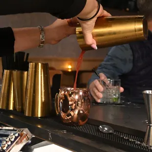 Bartender making a drink