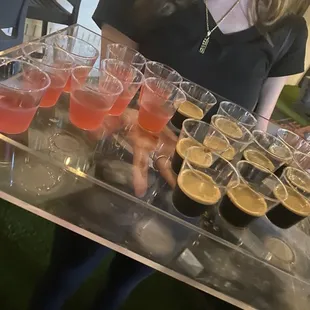 Tonight there were shot samples - mixed with kettle one and all were delicious!