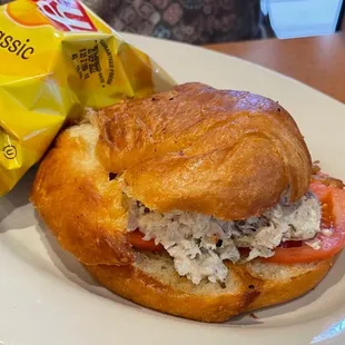 a sandwich and chips