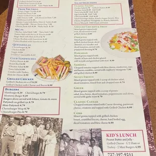 the menu