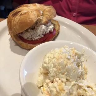 Chicken salad with potato salad. Pretty good. Potato salad had sweet potatoes in it