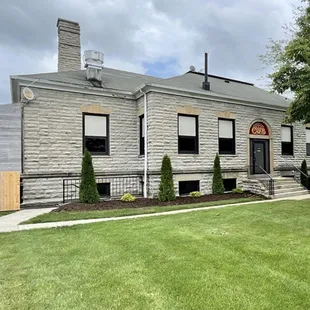 the front of the building